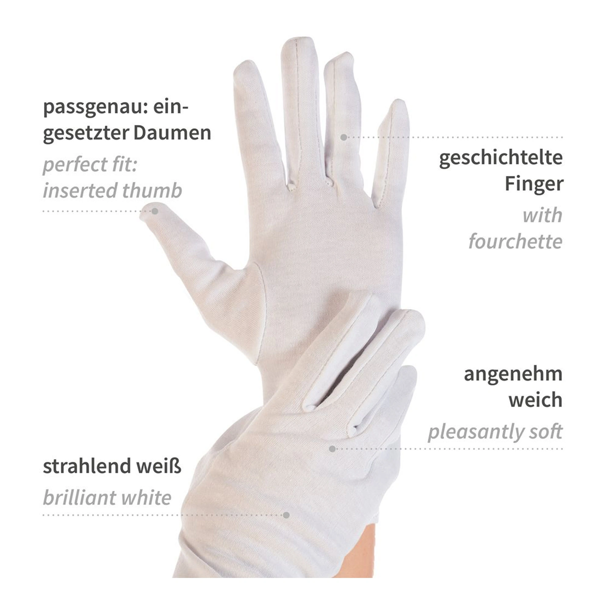 Hygostar Blanc Baumwollhandschuhe weiß, VE 300 Paar