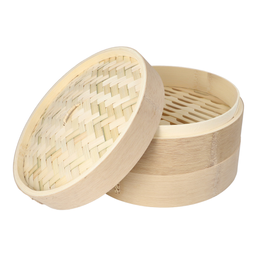 PAPSTAR Dampfgarer Bambus "ASIA" Ø 25 cm, 16 cm 3-teilig, 4 x 1 Stück
