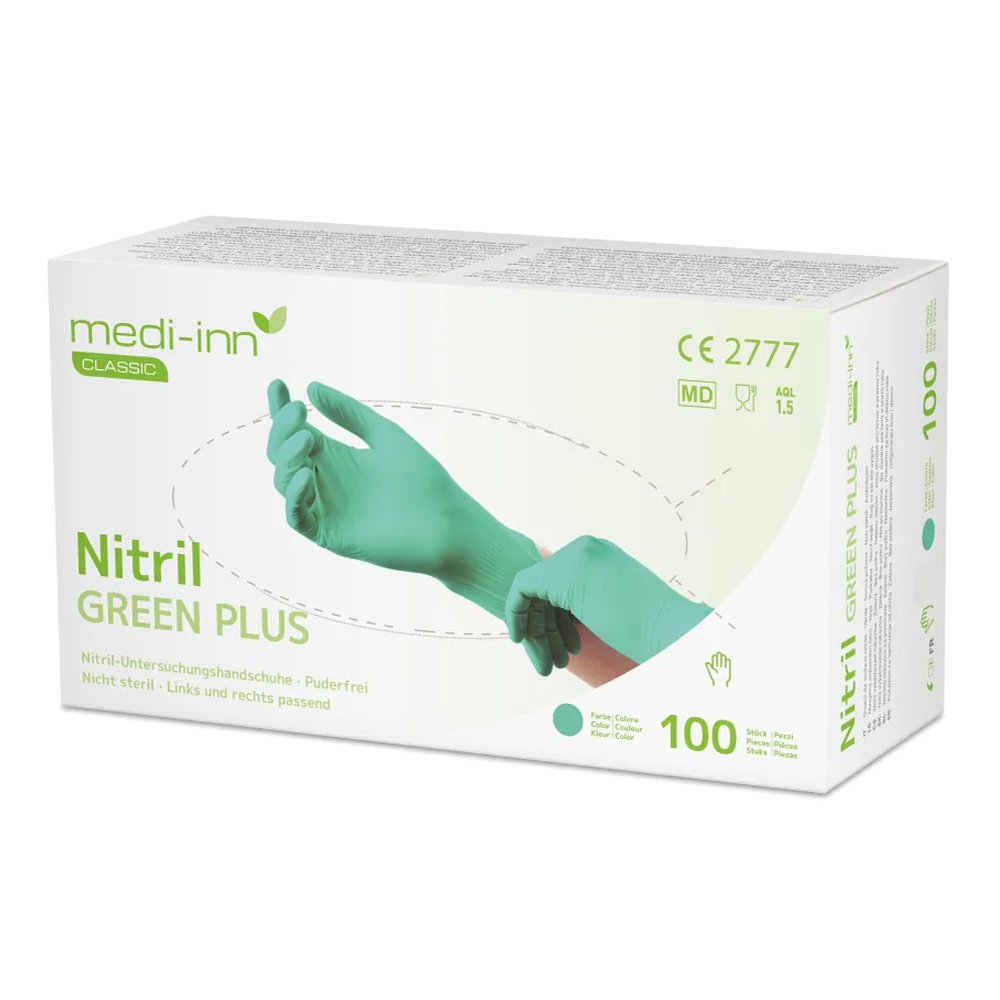 Medi-Inn Einmalhandschuhe Nitril green Plus, puderfrei VE 1000 Stück