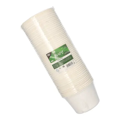 PAPSTAR Suppenbecher, Zuckerrohr "pure" 600 ml Ø 14 cm, 9 cm weiß