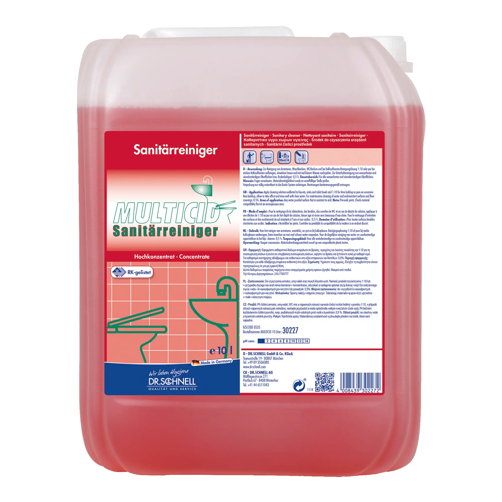 Dr. Schnell Multicid Sanitärreiniger 10 Liter Kanister 30227_1