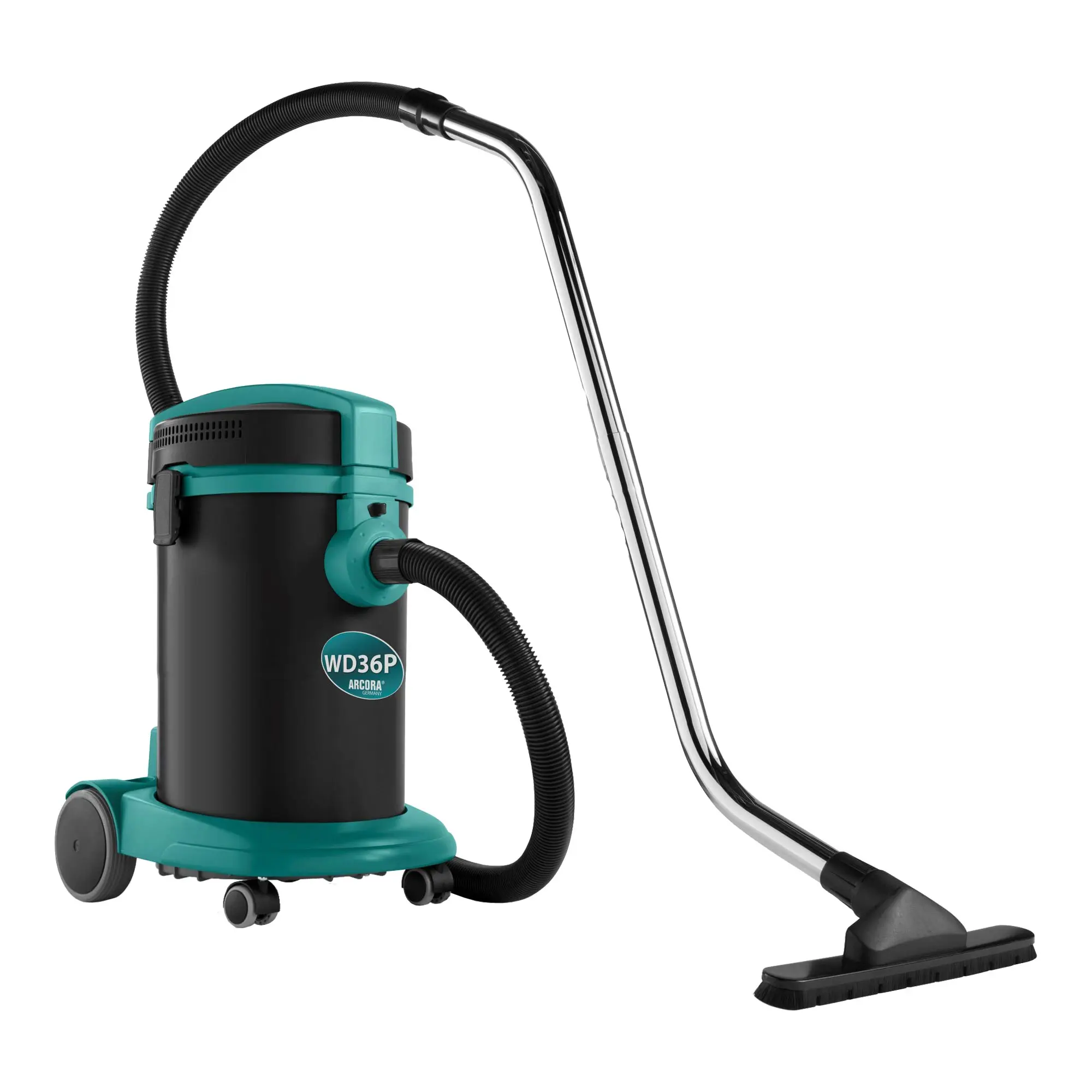 Arcora WD 36 P Nass- / Trockensauger mit 36 Liter Behälter, robustem Fahrgestell, Saugschlauch und Bodendüse für professionelle Nass- und Trockenreinigung WD36P