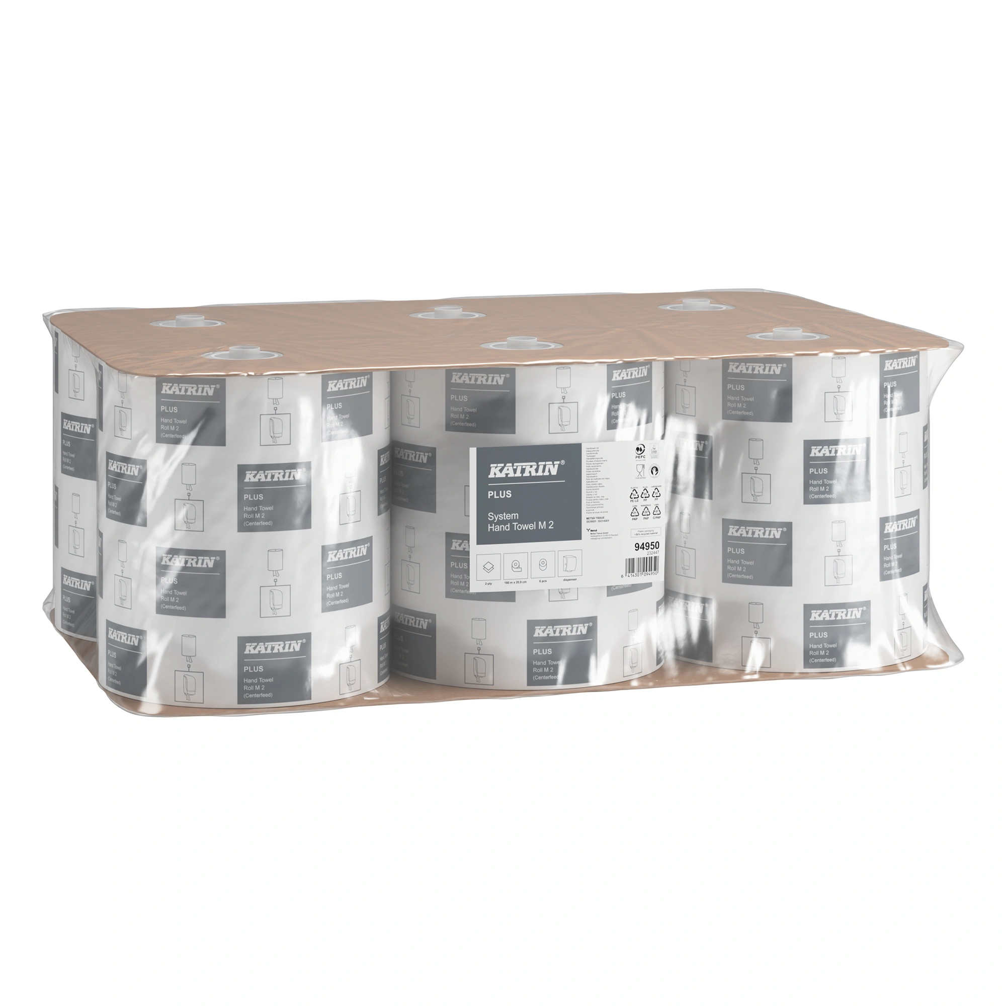 Katrin 94950 Plus System-Handtuchrollen M2 hochweiß  2-lagig, 180 Meter