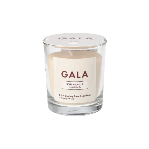 PAPSTAR "GALA" Duftkerze im Glas Ø 70 mm, 77 mm creme - Soft Vanilla "Mini Nutella", 6 x 1 Stück