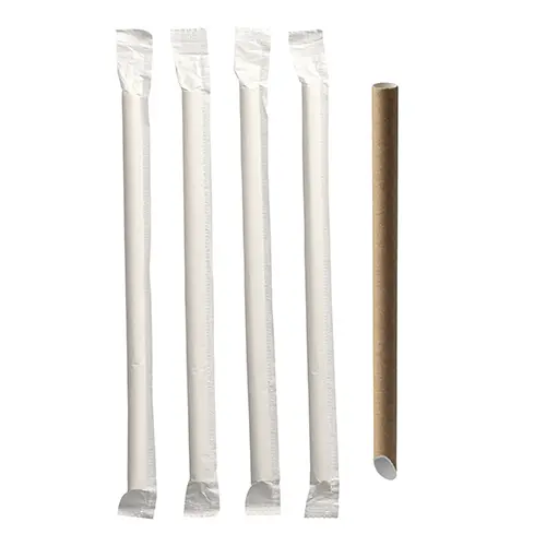 PAPSTAR Bubble Tea Halme Papier "pure" Ø 12 mm, 20 cm braun, nachhaltige Papiertrinkhalme, einzeln gehüllt und einseitig spitz, umweltfreundlich für Bubble Tea