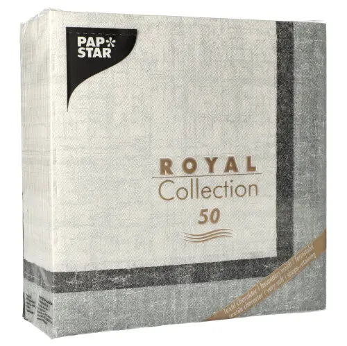 PAPSTAR 50 Servietten "ROYAL Collection" 1/4-Falz 40 cm x 40 cm "Chalk"