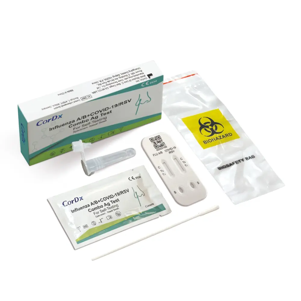 CorDx RSV+Influenza A/B+Covid-19 Combo Ag Test, Selbsttest