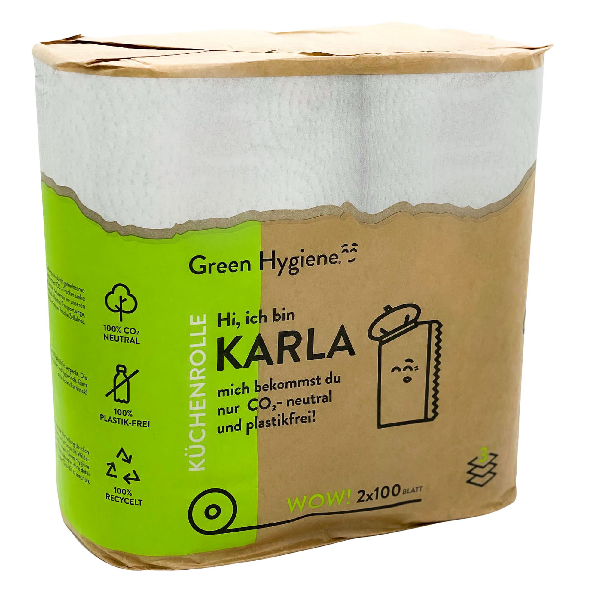 Green Hygiene KARLA Küchenrollen Recycling 3-lagig, hochweiß