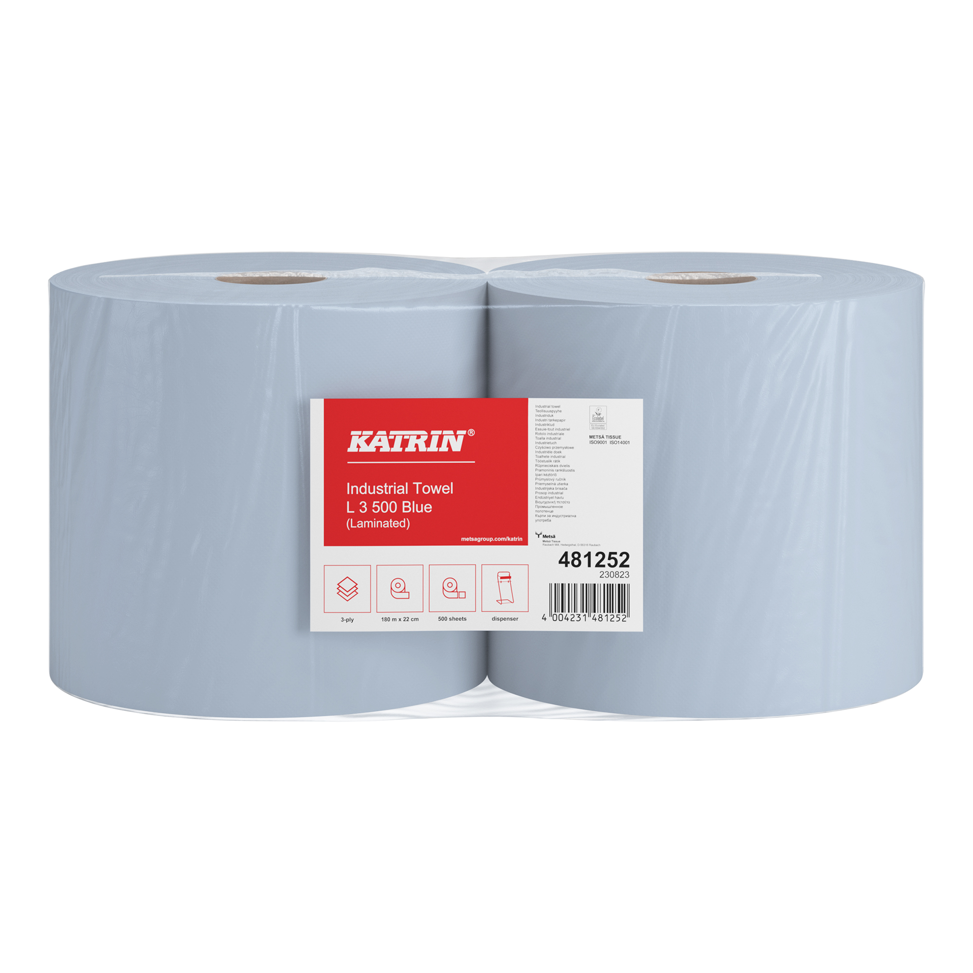 Katrin 481252 XXL Industriewischtuchrolle blau 3lg (500 Tuch)