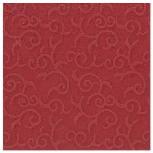 PAPSTAR Servietten "ROYAL Collection" 1/4-Falz 40 x 40 cm bordeaux "Casali" mit ornamentaler Prägung, FSC-zertifiziert, Art.-Nr. 84880