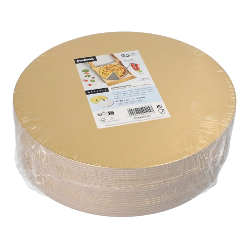 Starpak Tortenplatten rund Ø 28 cm, 0,3 cm gold/silber, 2 x 25 Stück