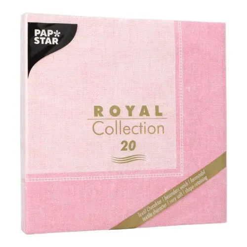PAPSTAR Servietten "ROYAL Collection" 1/4-Falz 40 cm x 40 cm rosa "Linum"