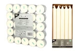 IKEA SINNLIG Teelichter und lange Stabkerzen, weiße Duftkerzen im Set, Artikelnummer 902.569.12