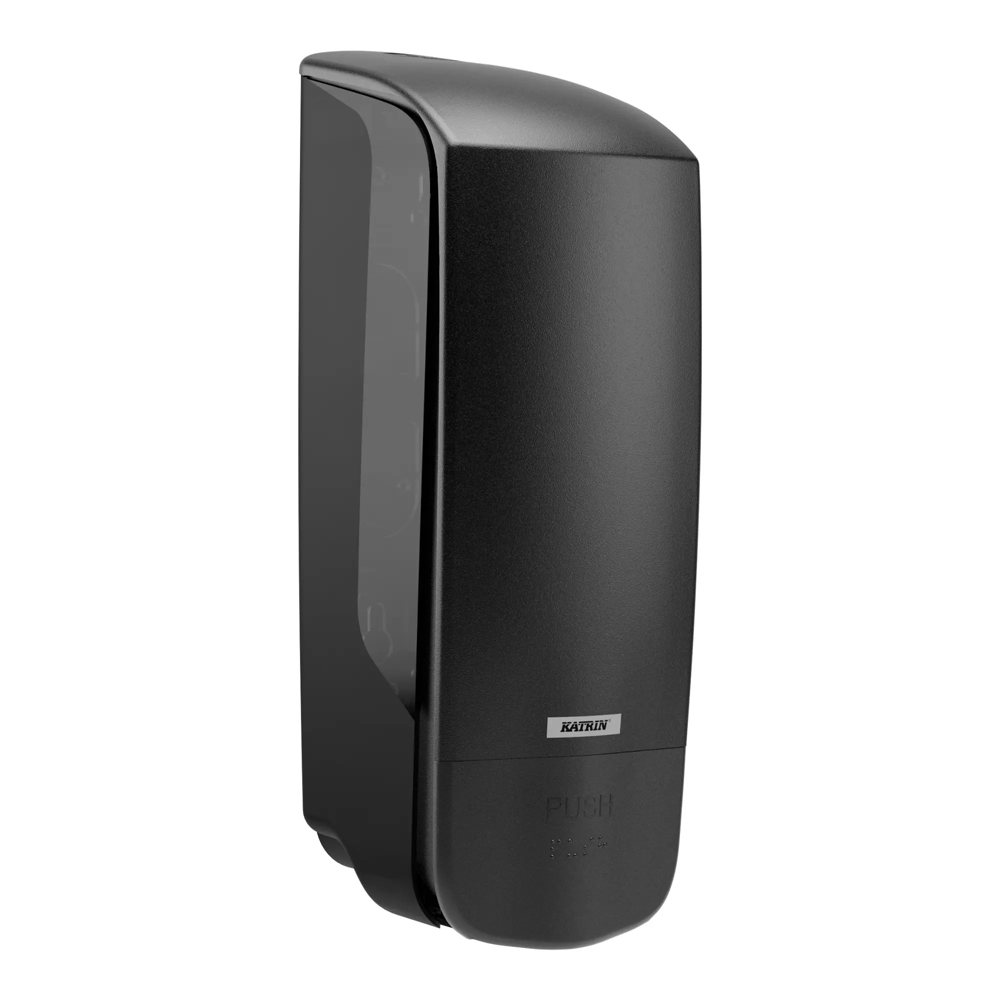 Katrin Seifenspender 1000 ml schwarz, Inclusive Seifenspender für Flüssigseife, Schaumseife oder Duschgel, ergonomisch für öffentliche Waschräume, Art.-Nr. 92209