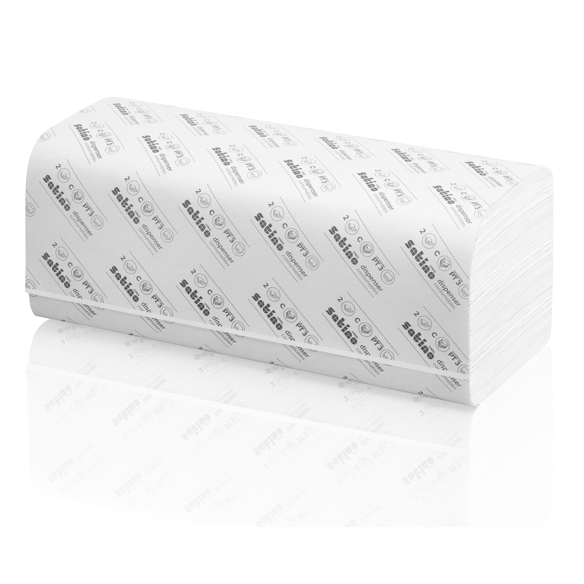 Satino by Wepa prestige Papierhandtücher Zellstoff Tissue, CZ, 23x32, 2-lagig, hochweiß 2880 Tücher Banderole  276790