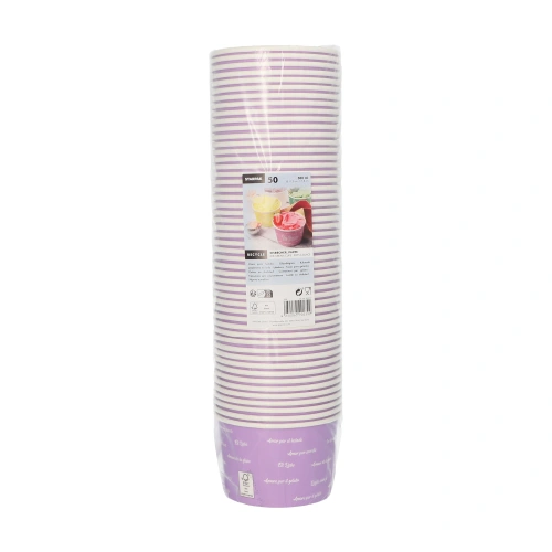 Starpak Eisbecher, Pappe rund 500 ml Ø 11,2 cm, 7,8 cm lila "Icelove", 10 x 50 Stück