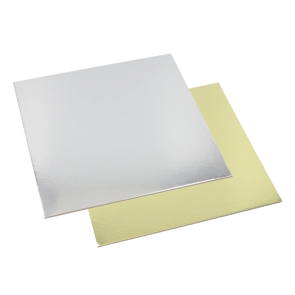 Starpak Tortenplatten eckig 0,3 cm x 28 cm x 28 cm gold/silber, 2 x 25 Stück