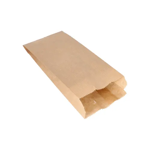 PAPSTAR Papierfaltenbeutel gefädelt aus braunem Kraftpapier, stabiler Bäckerfaltenbeutel 24 x 10 x 5 cm mit 0,75 kg Füllinhalt für Brot, Brötchen und Snacks, Artikel 37308