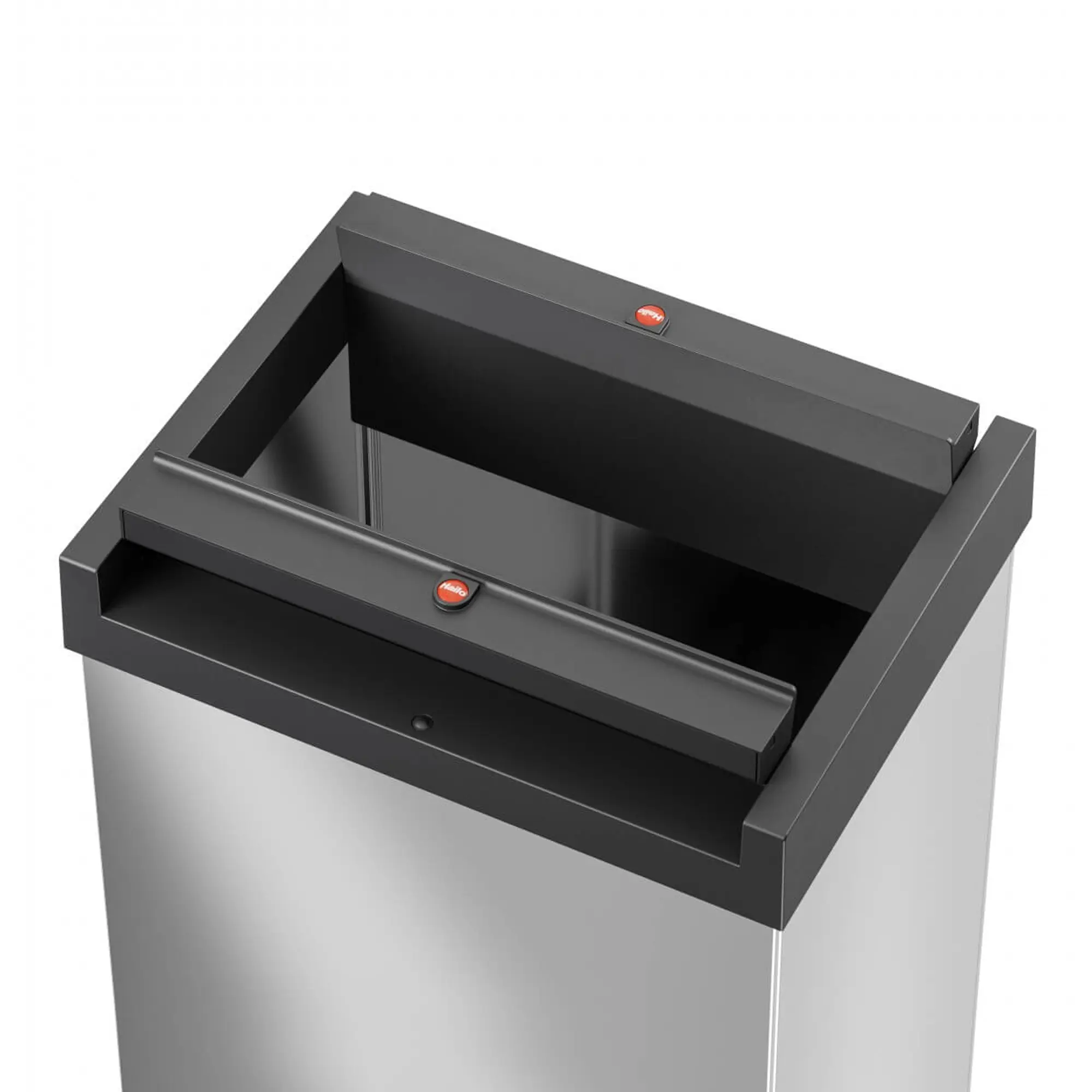 Hailo Großraum-Abfallbox Big-Box Swing XL 52 Liter mit zweigeteiltem, selbstschließendem Schwingdeckel für berührungslose Müllentsorgung