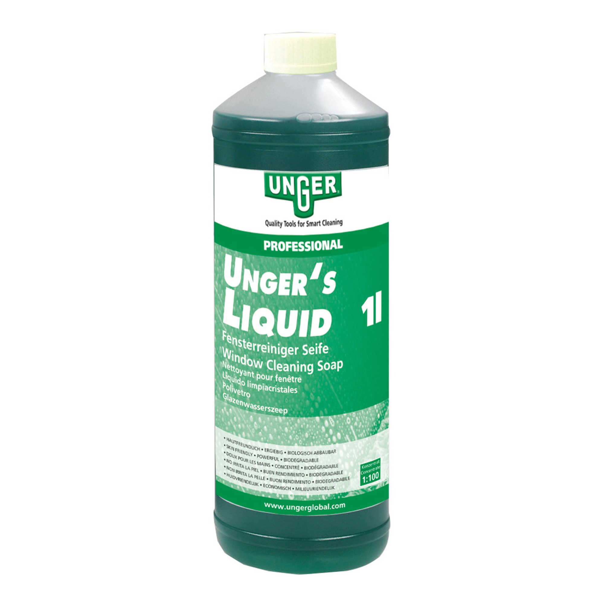 Unger UNGER's Liquid flüssige Fensterreinigungsseife 1000 ml Flasche FR100_1