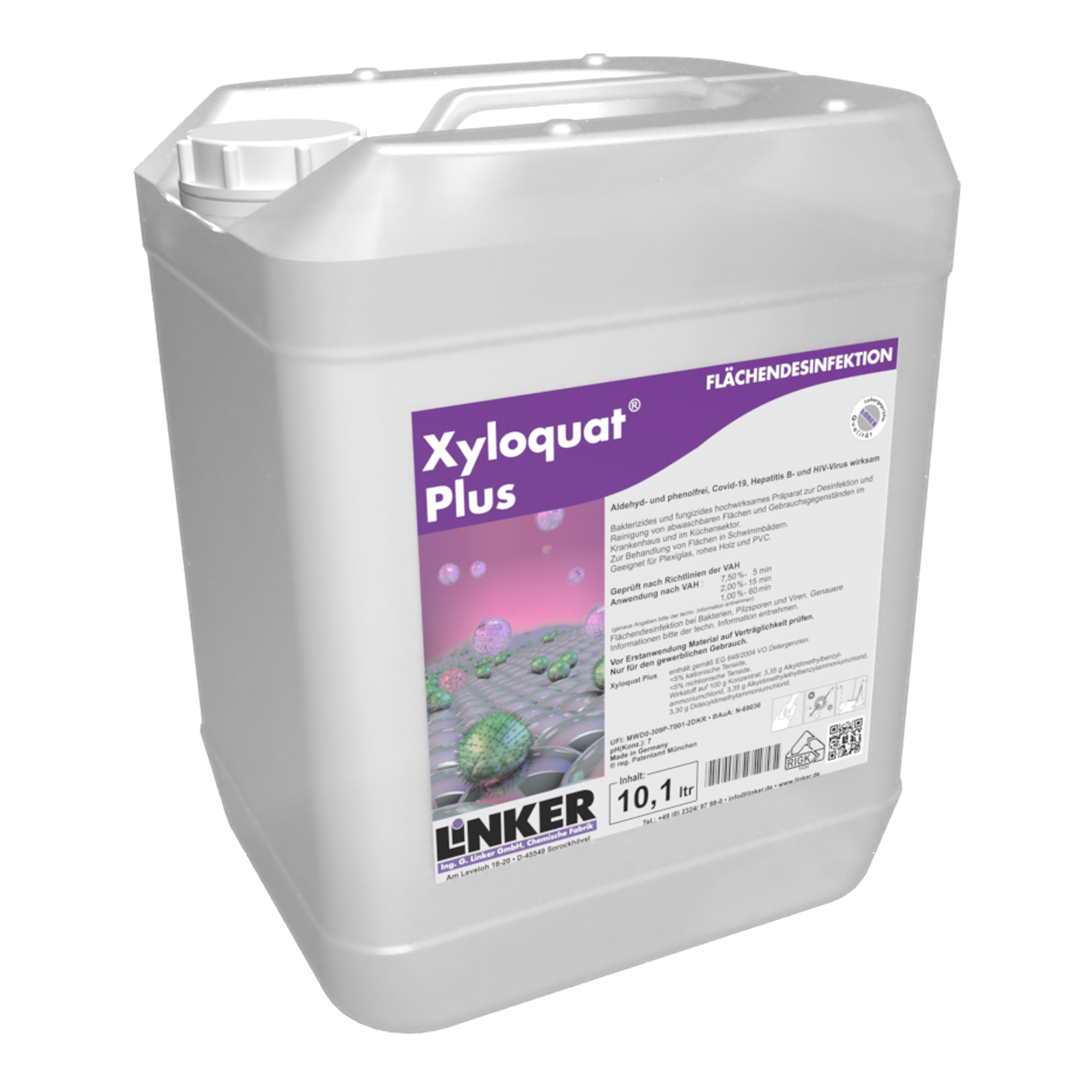 Linker Xyloquat PLUS Desinfektionsreiniger 10 Liter Kanister 072-10_1