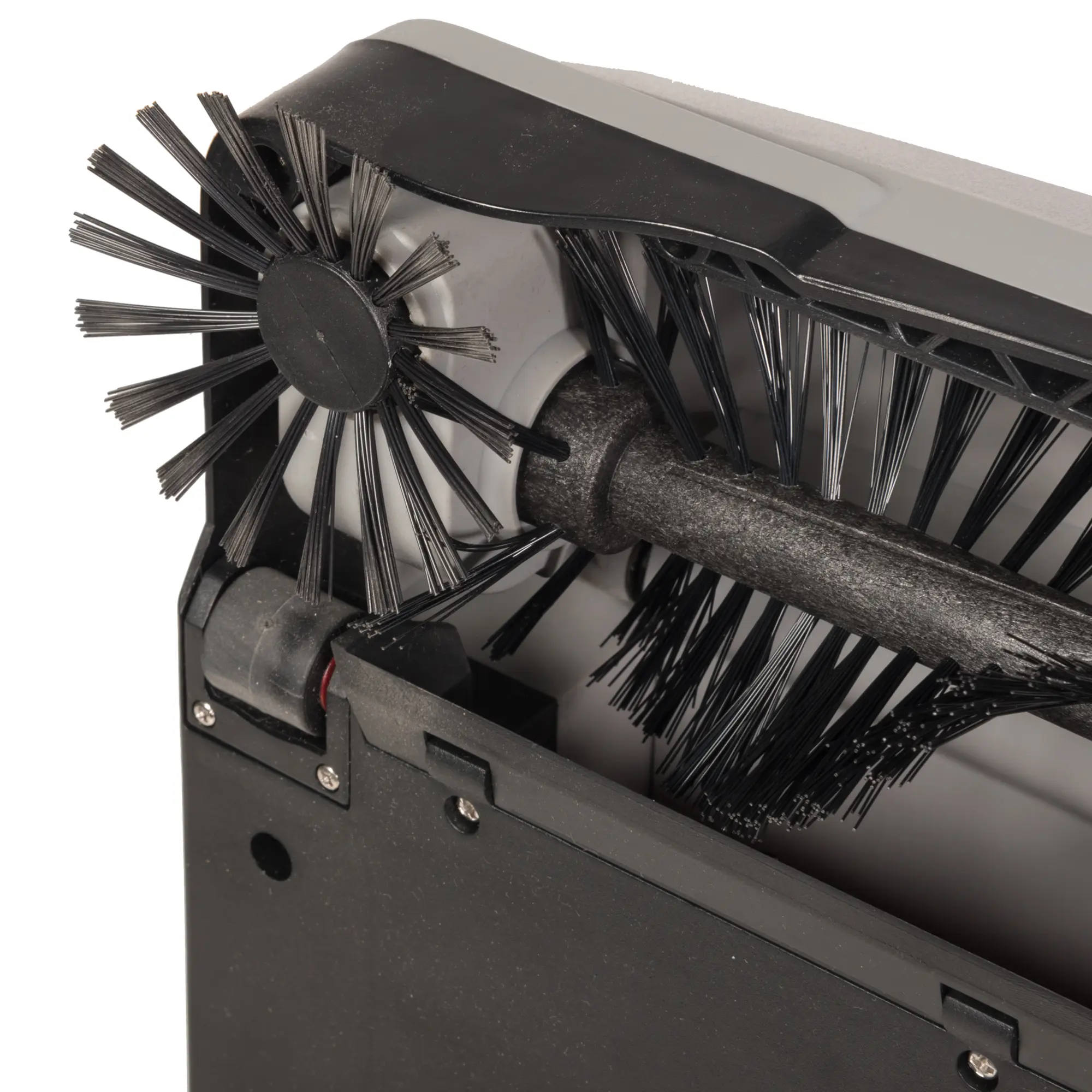 Sprintus Akkukehrmaschine Medusa mit pendelnd aufgehängter Hauptkehrwalze und rotierendem Seitenbesen für Hartböden und Teppiche