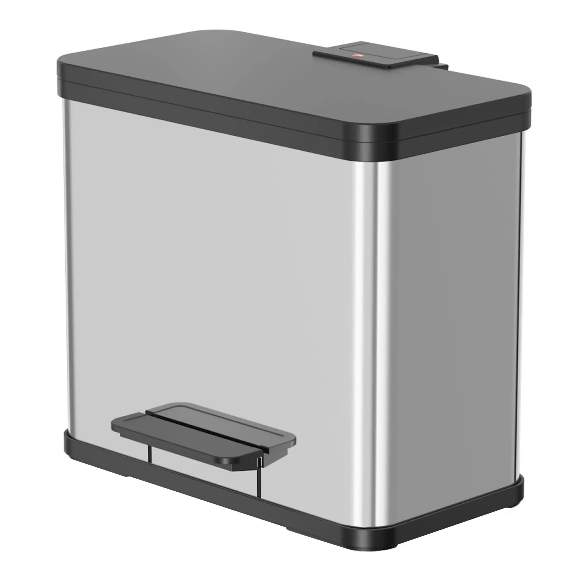 Hailo Öko duo Plus L Tretmülltrenner 1x9 und 1x17 Liter aus Edelstahl mit zwei Inneneimern und Soft-Close-Deckel von Hailo für komfortable Mülltrennung