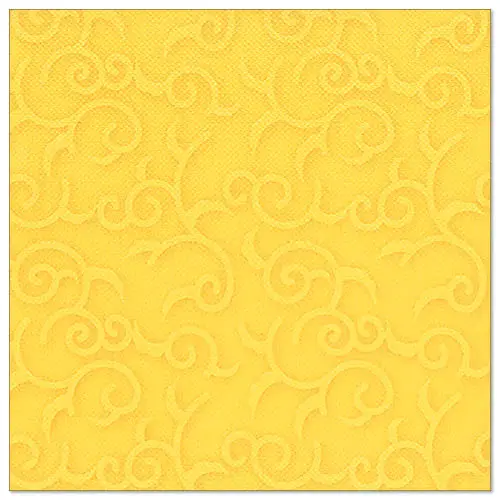 PAPSTAR Servietten "ROYAL Collection" 1/4-Falz 40 x 40 cm gelb "Casali" in Stoffoptik mit floraler Prägung, Artikelnummer 84881