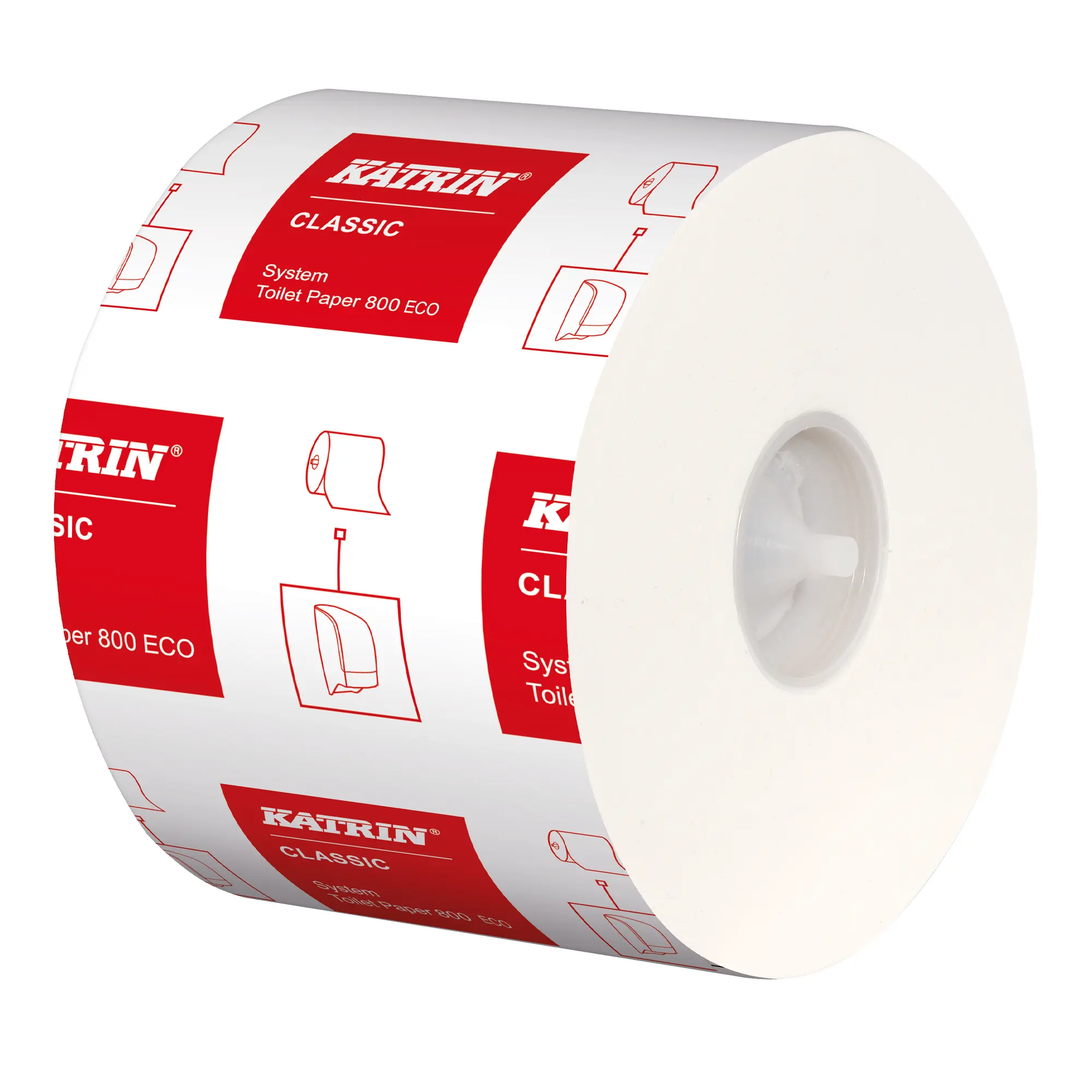 Katrin System-Toilettenpapier Classic System Toilet 800 ECO 2-lagig, 92 Meter