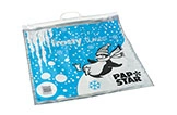 Papstar Frosty Tischdecke, blau-weiß mit Pinguin und Schneeflocken, winterliches Motiv für Weihnachten und Winterfeiern, Art.-Nr. 81274