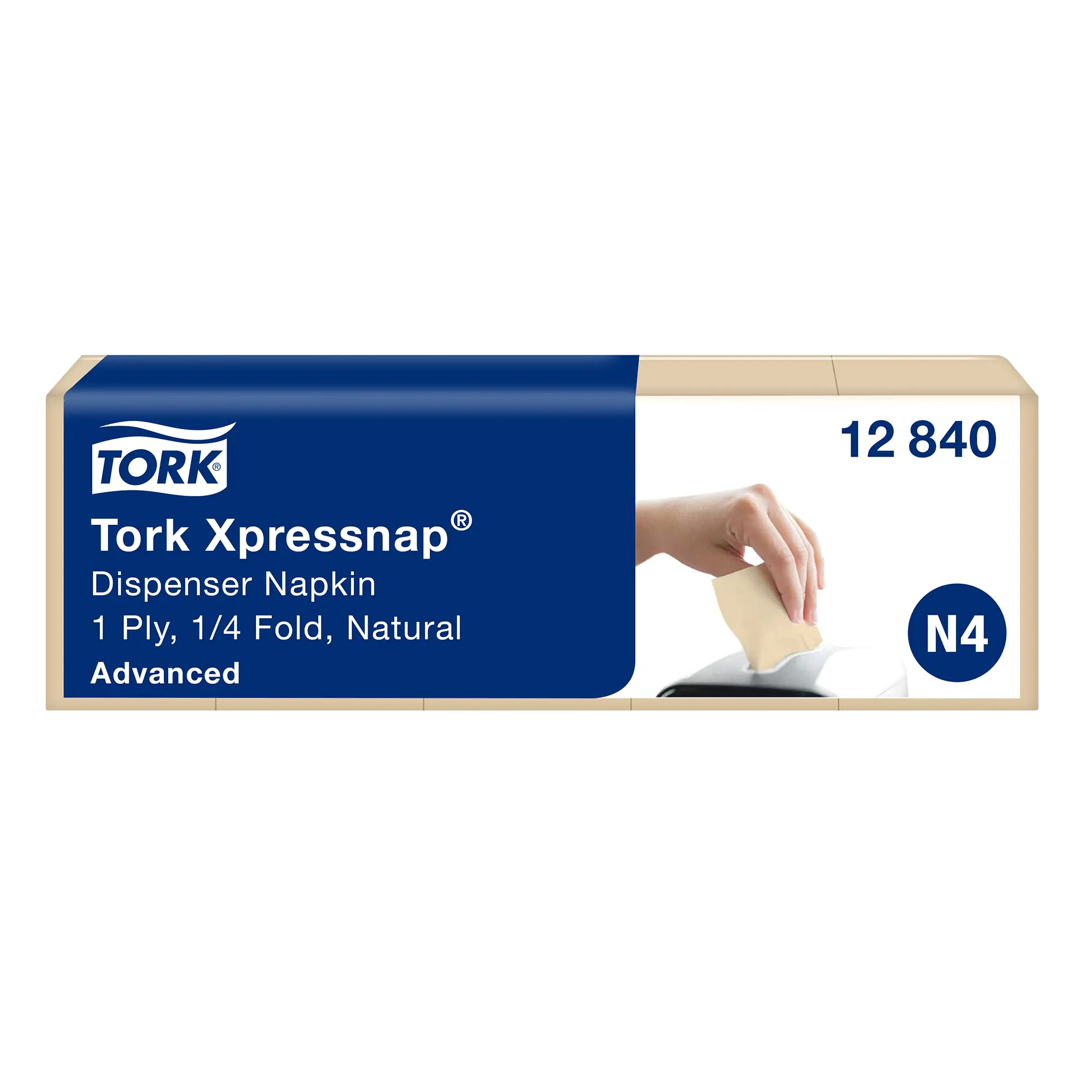 Tork 12840 Advanced Xpressnap Spenderserviette N4 1/4-Falz, 16,5 x 10,7 cm, 1-lg, natur