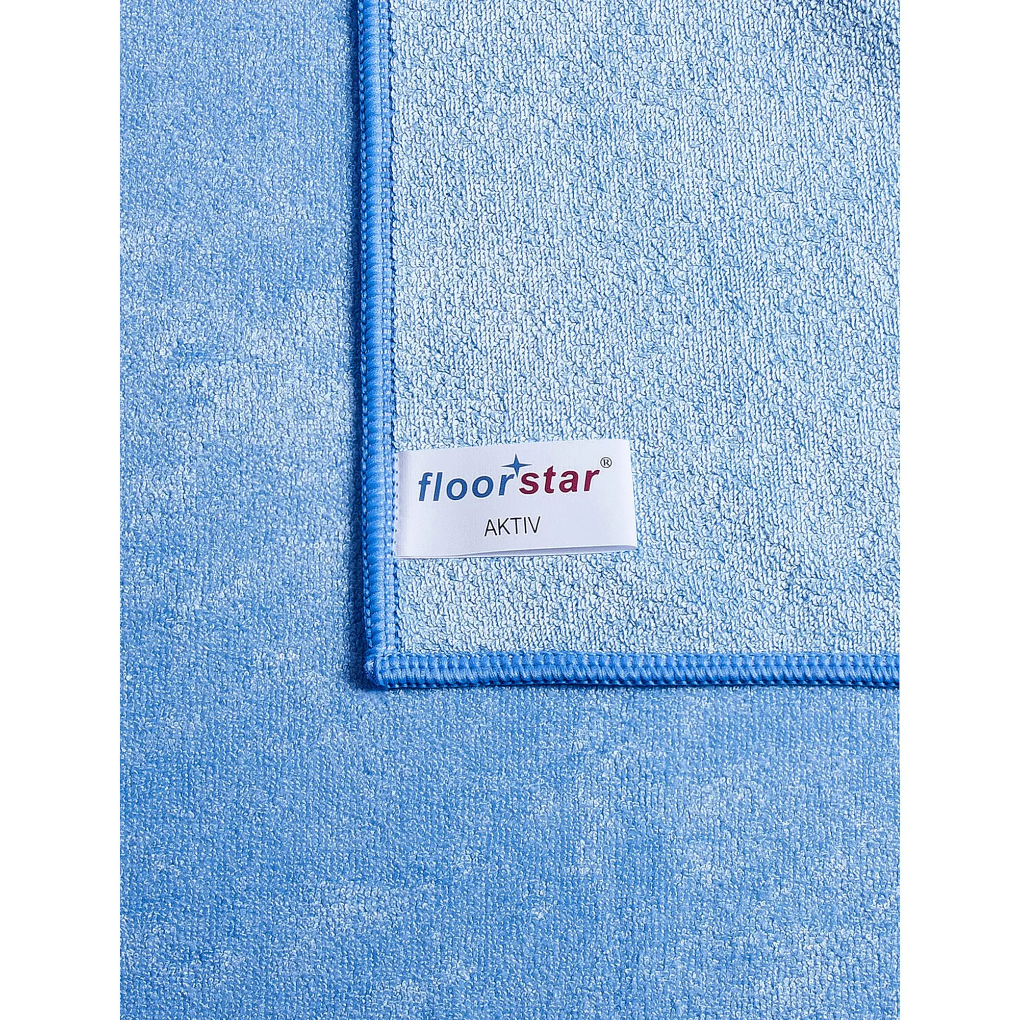 Floorstar Microfasertücher Aktiv, 10 Stück – blaues Microfasertuch 40 x 40 cm mit voluminöser Frottierstruktur für die Unterhaltsreinigung im Haushalt