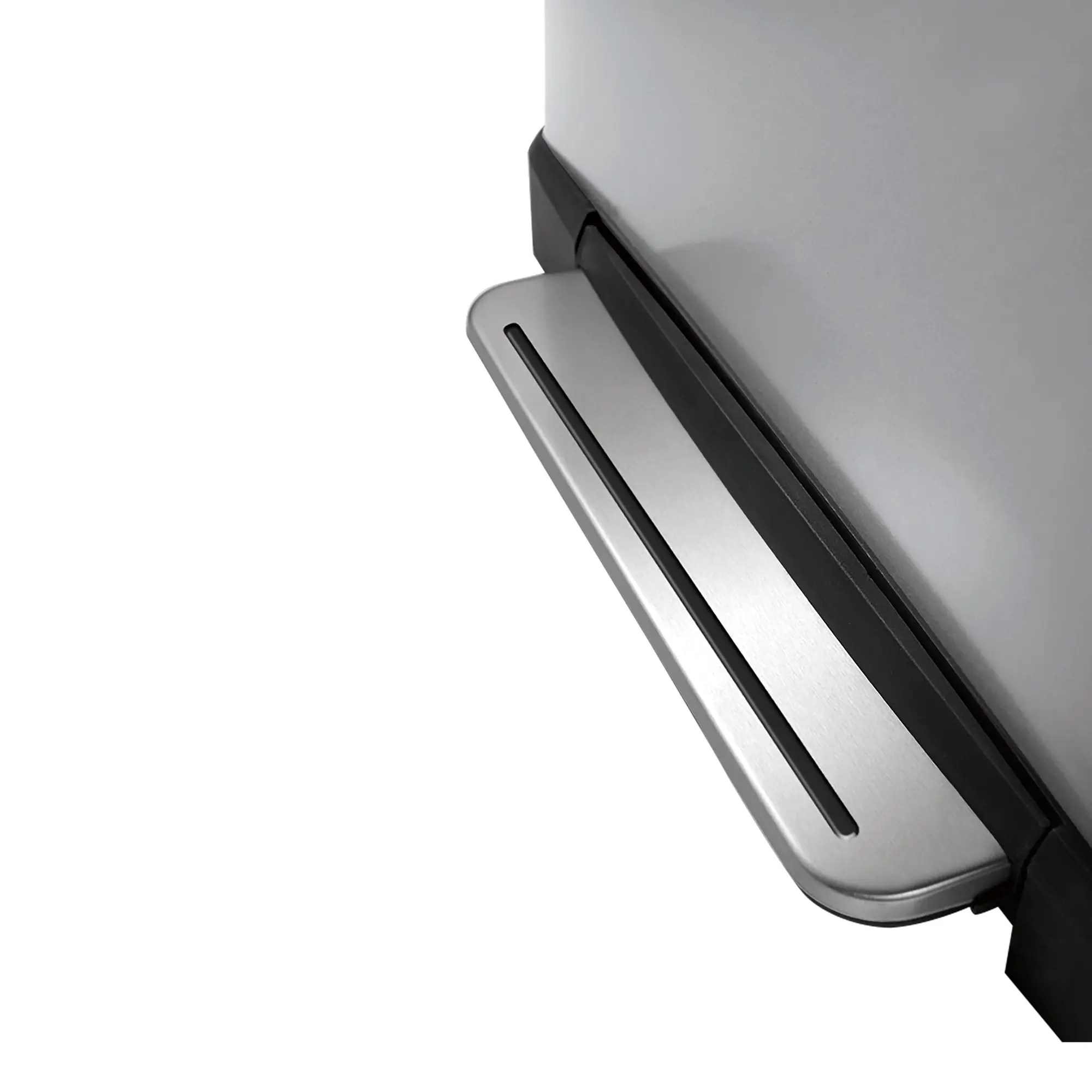 EKO E-Cube Recycling Tretmülltrenner Edelstahl 1x28 und 1x18 Liter mit stabilem Edelstahl-Tritt zum komfortablen Öffnen des Deckels, Hersteller EKO