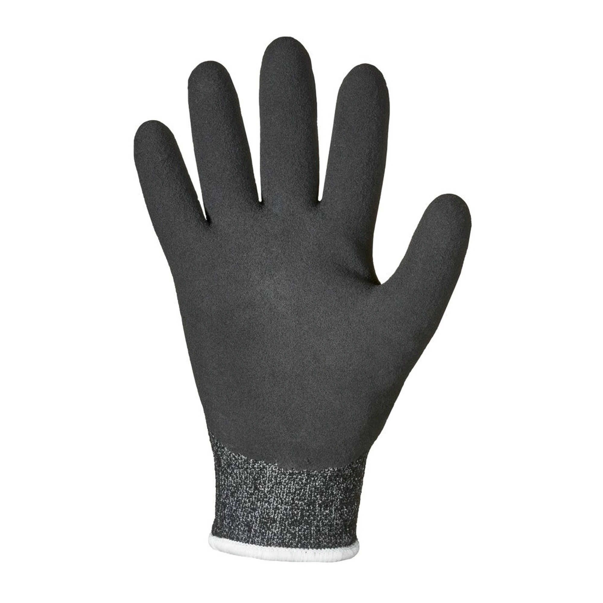 Optiflex Winter Flex 02485 Kälteschutzhandschuhe mit Latex-Beschichtung schwarz meliert/schwarz, VE 60 Paar