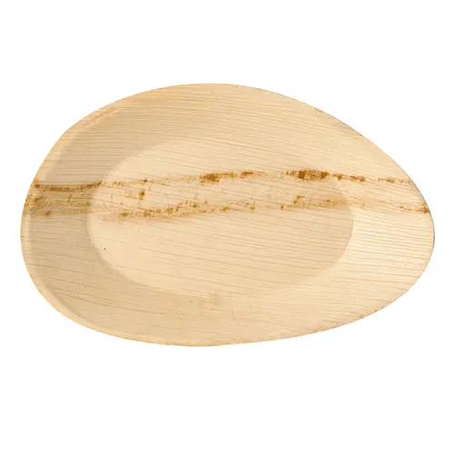 PAPSTAR Teller, Palmblatt "pure" oval 26 cm x 17 cm x 2,5 cm, wasserdicht, hitzebeständig, biologisch abbaubar, 4 x 25 Stück, Art.-Nr. 85511