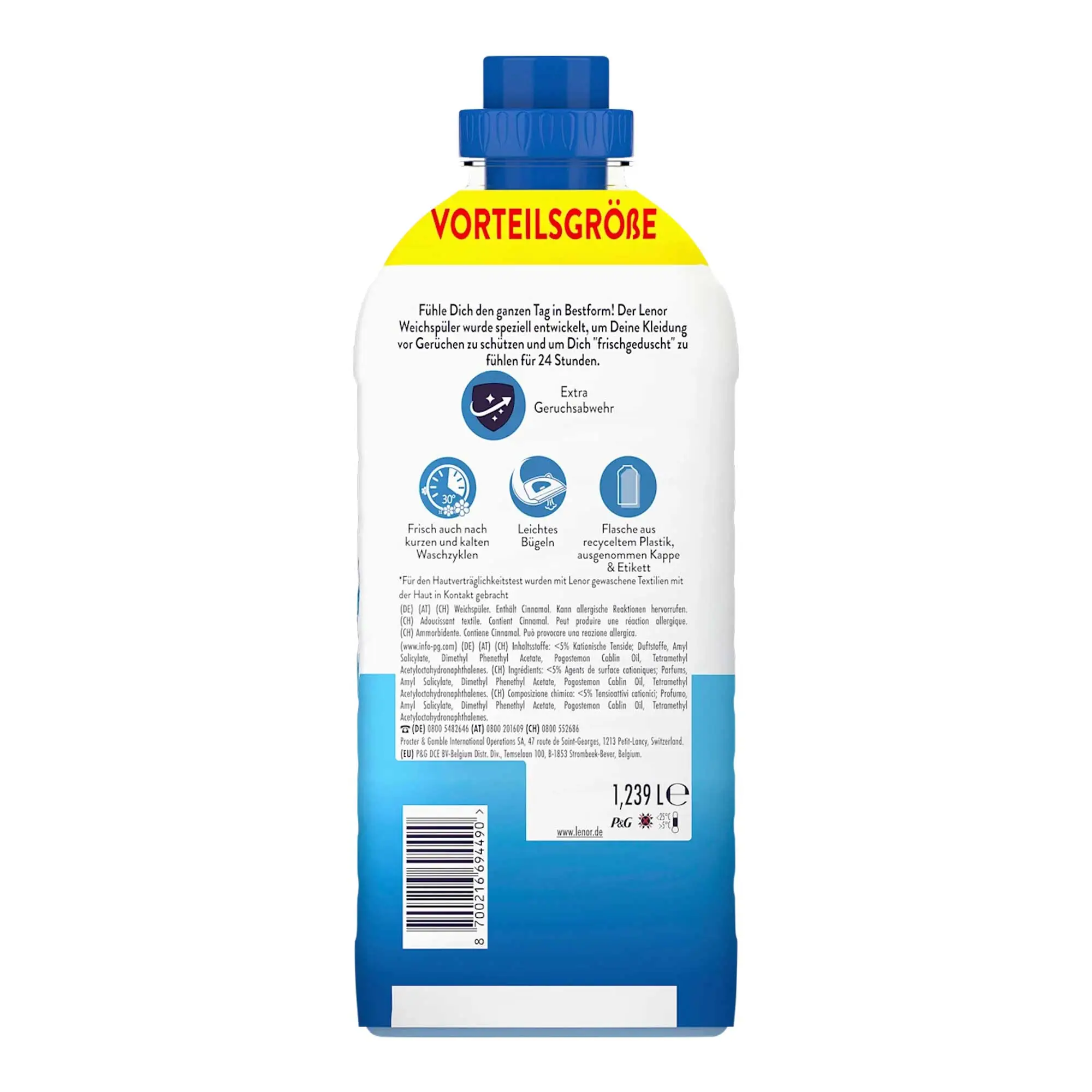 Lenor Weichspüler Aprilfrisch 1,239 l Vorteilsgöße, flüssiger Weichspüler mit langanhaltender Frische, himmlischer Weichheit und leichterem Bügeln, Artikelnummer 8006540606439