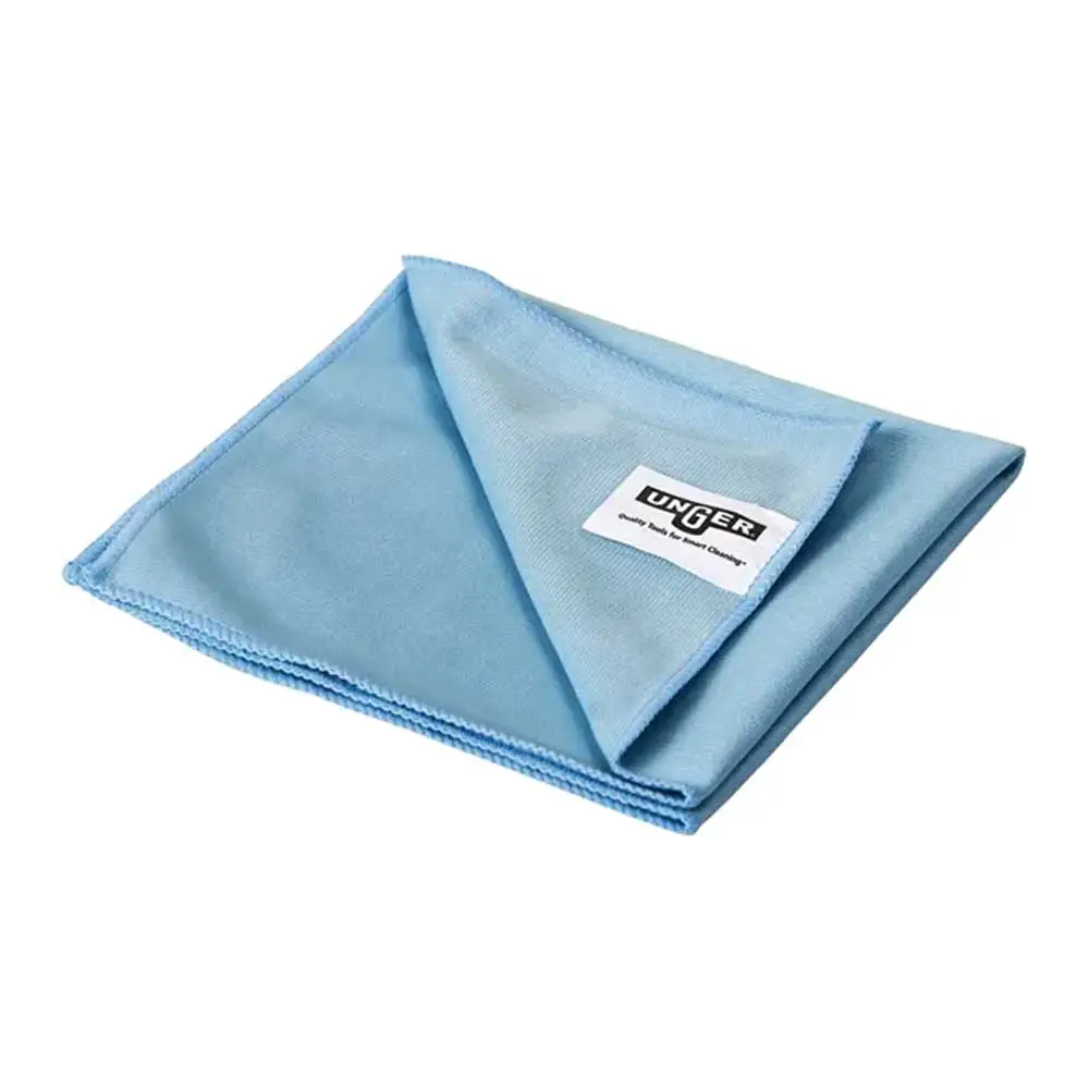 Unger PRO Advanced 4in1 Glasreinigungsset, 4-teilig – blaues Unger MicroWipe Lite Mikrofasertuch für professionelle, streifenfreie Fenster- und Glasreinigung