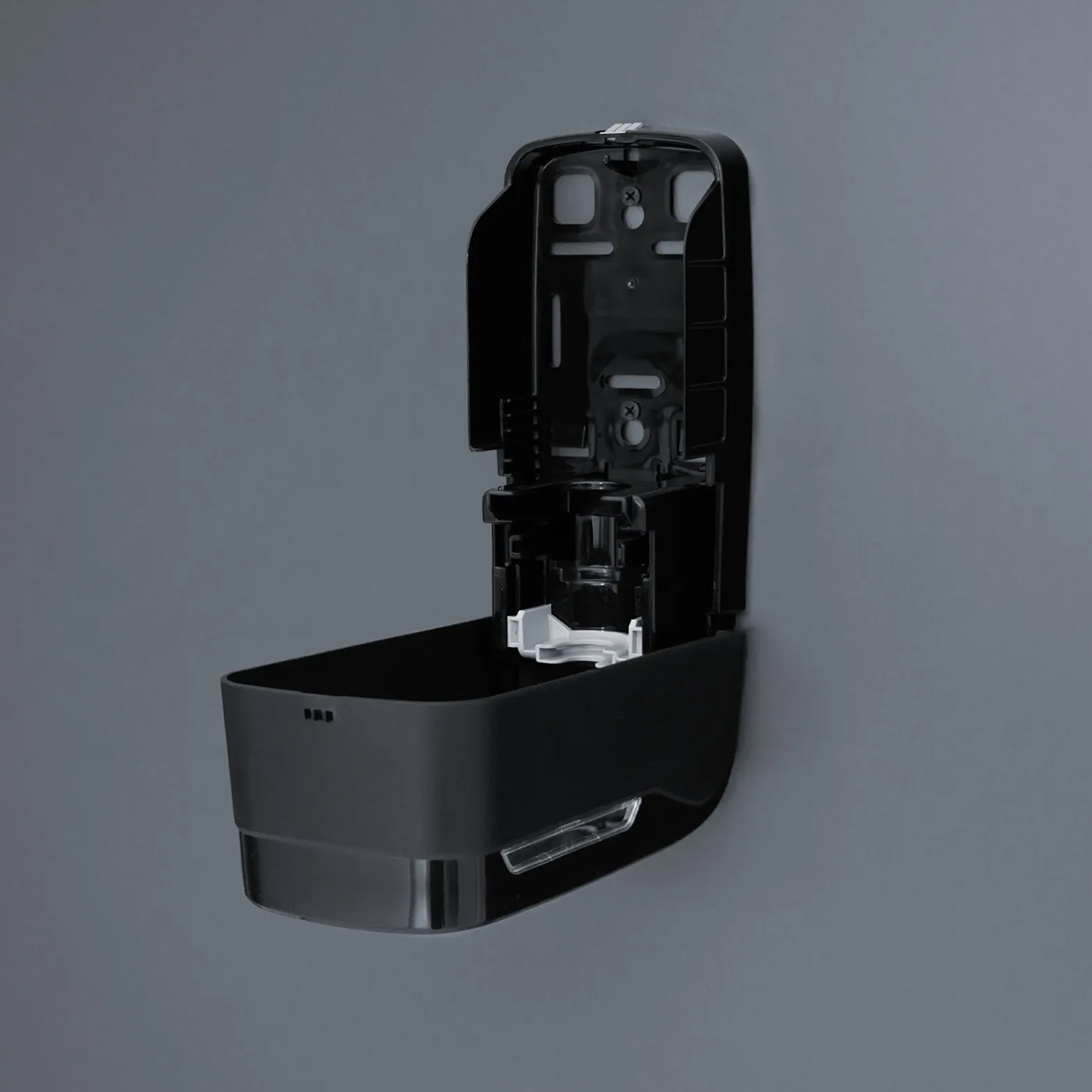 SEMYtop Seifenspender 500 ml Kunststoff, nachfüllbar, schwarzer Wand-Seifenspender mit Druckhebel für moderne Waschräume, Art.-Nr. ST-SS-500-SW