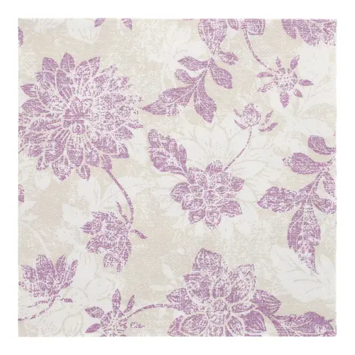 PAPSTAR Servietten ROYAL Collection 1/4-Falz 40 x 40 cm lila Flowers aus stoffähnlichem Premium-Tissue mit floralem Muster, 8 x 20 Stück, Art.-Nr. 37361