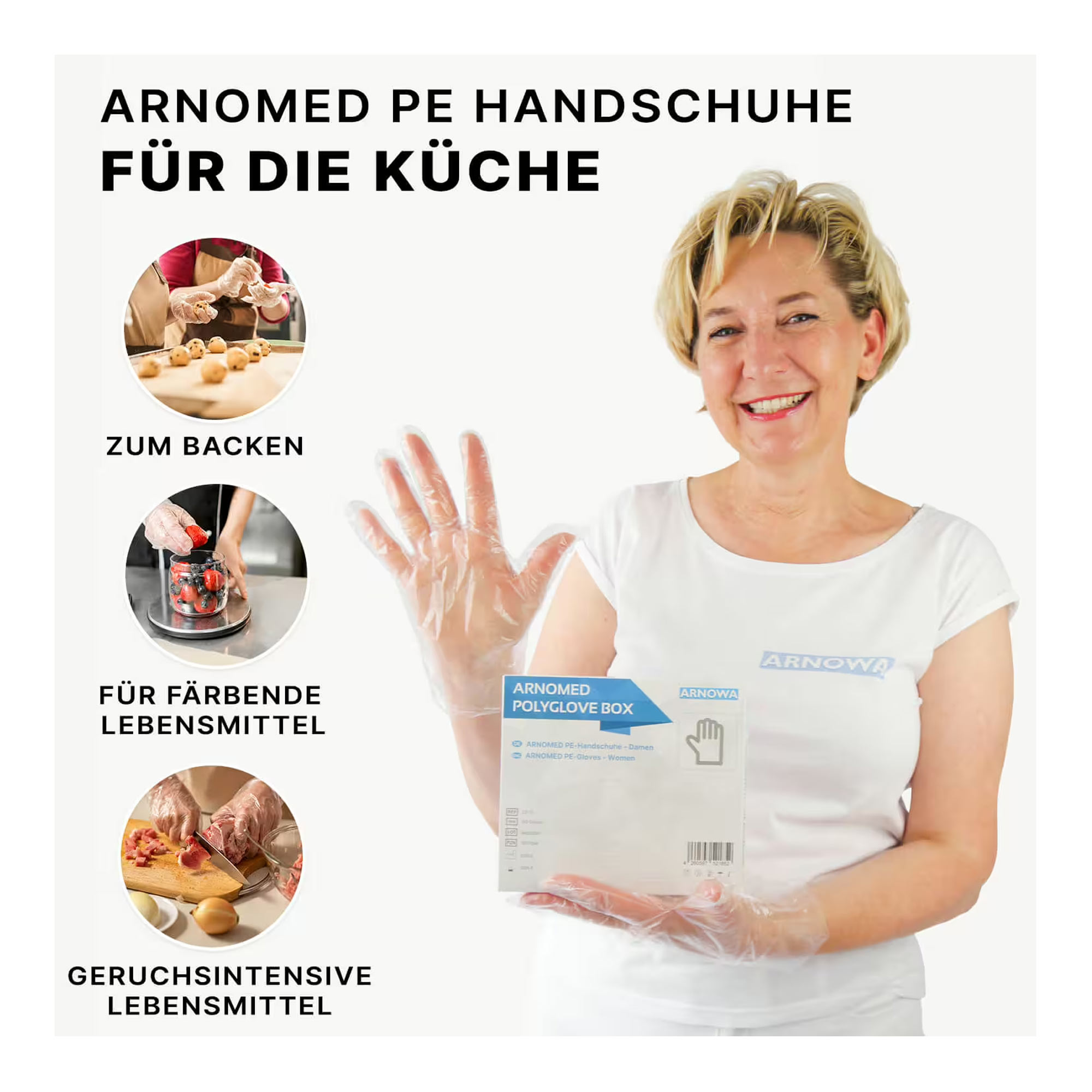 ARNOMED POLYGLOVE BOX PE-Einmalhandschuhe transparent, VE 100 Stück