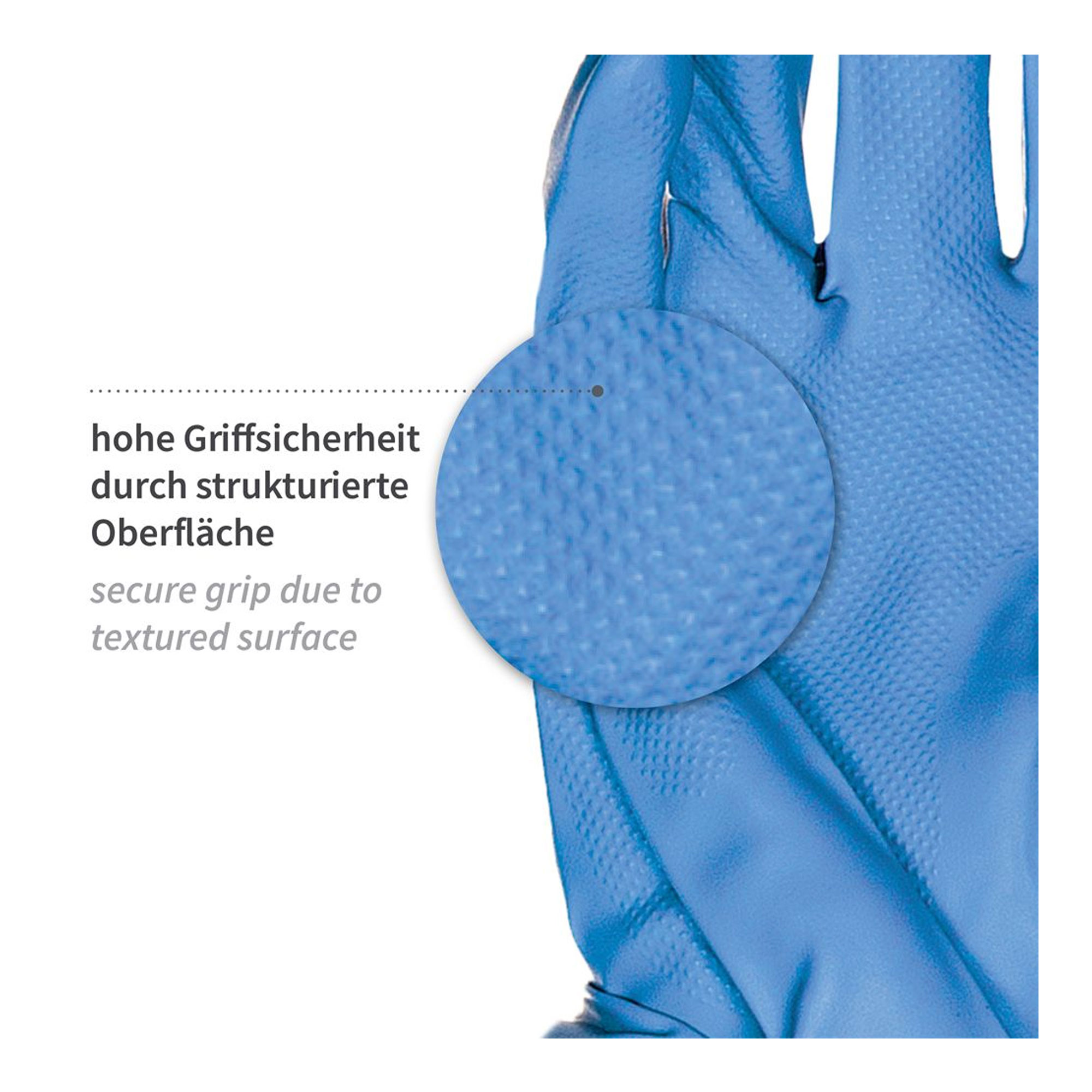 Hygostar Professional Chemikalienschutzhandschuhe mit Nitril-Beschichtung blau, VE 144 Paar