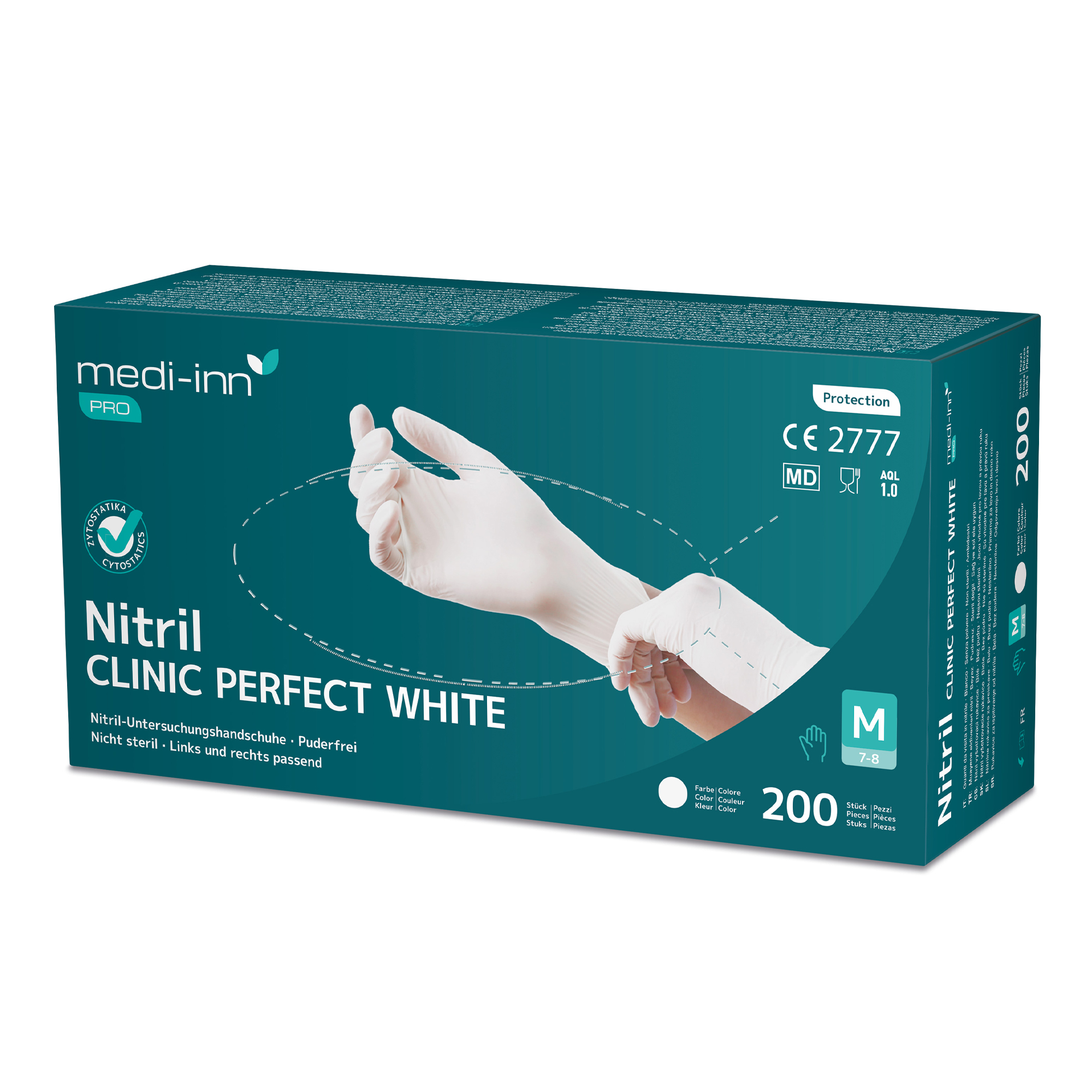 Medi-Inn Einmalhandschuhe Clinic Perfect White Nitril puderfrei, VE 2000 Stück 