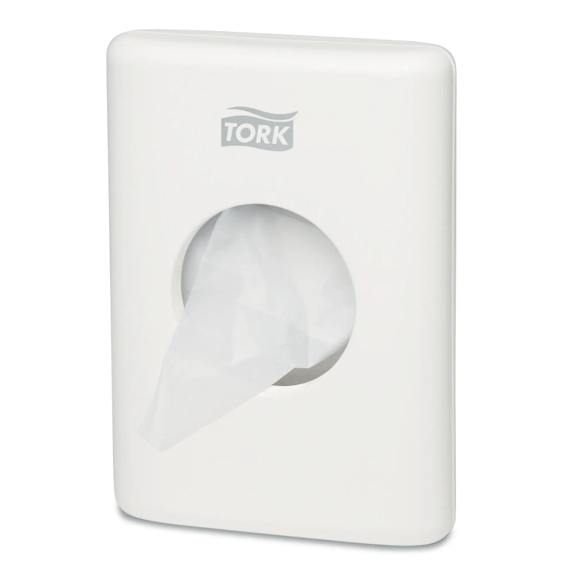 Tork Spender für Hygienebeutel B5 in weiss, Wandspender aus Kunststoff zur hygienischen Abfallentsorgung im Waschraum, Artikelnummer 566000