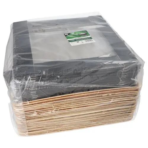 PAPSTAR Tabletts, Palmblatt eckig 5 cm x 33,5 cm x 33,5 cm mit separatem Deckel und Banderole, umweltfreundliche Menuteller im Karton für Catering und Take-away, Artikel 89496