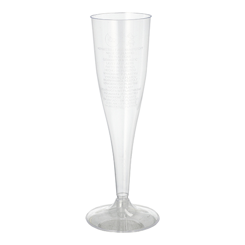 Starpak 5 Stiel-Gläser für Sekt, PS 0,1 l Ø 5 cm, 17,5 cm glasklar mit glasklarem Fuß