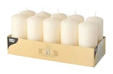 IKEA JUBLA Stumpenkerzen weiß im 8er-Set in Kartonverpackung, dekorative Kerzen für Wohnraum und Tisch