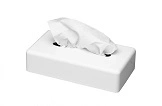Tissue Box rechteckiger Taschentuchspender aus Kunststoff in Weiß, Art.-Nr. 101225