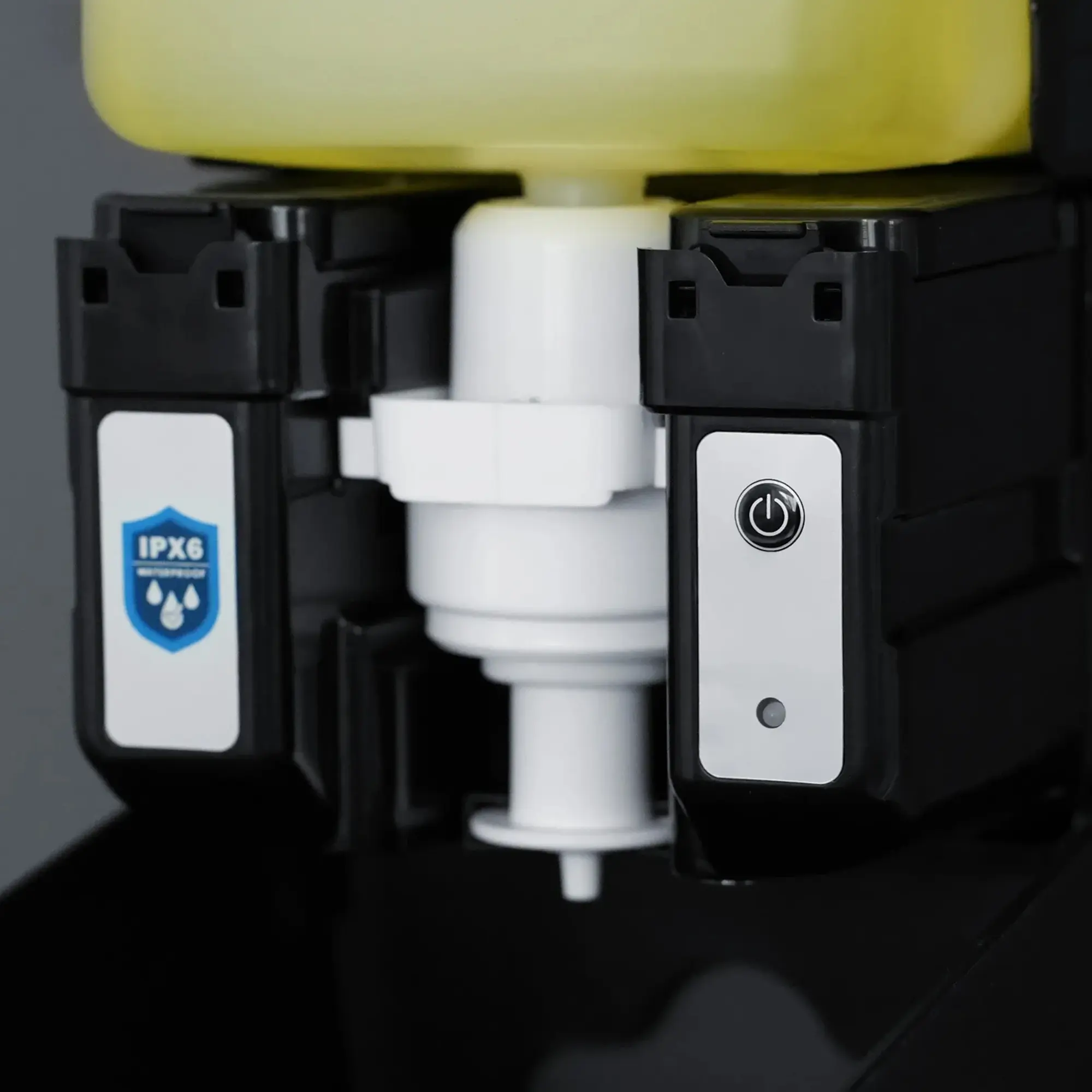 SEMYtop Sensor Schaumseifenspender 1000 ml Kunststoff in Schwarz, berührungsloser, frei nachfüllbarer Schaumseifenspender für Waschraum und WC