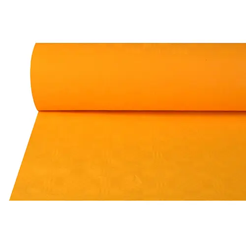 PAPSTAR Papiertischtuch mit Damastprägung 50 m x 1 m orange auf Rolle, stabile Papiertischdecke 42 g/m² für Party und Gastronomie