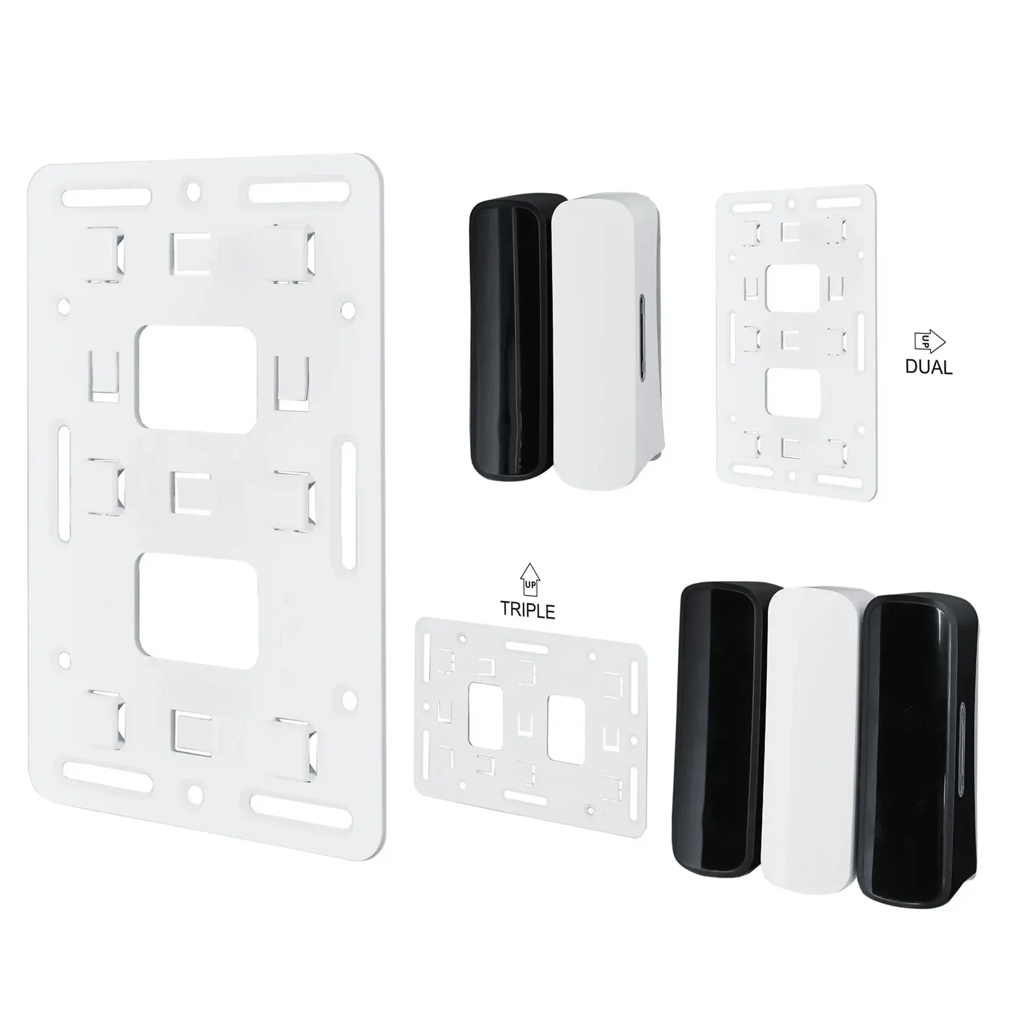 SEMYtop Dusch- u. Badspender 350 ml Kunststoff in Schwarz und Weiß, frei nachfüllbarer Hygienespender mit Wandhalterung für Dusche und Bad